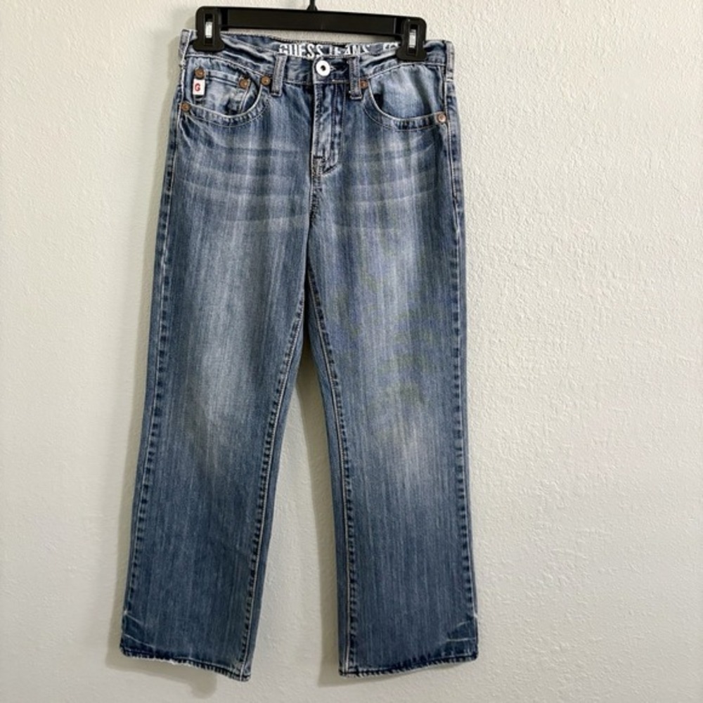 Guess Jeans Youth Girls Size 12 Bootcut Medium Wash Low Rise Denim Y2K Style